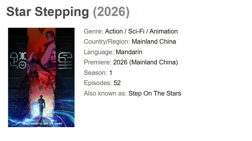 Star Walking New Chinese Anime (Donghua) series Star Walking New Chinese Anime (Donghua) series